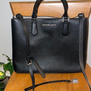 Michael Kors Black Leather Tote Bag